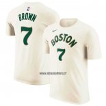 Maillot Manche Courte Boston Celtics Jaylen Brown Ville 2023-24 Creme