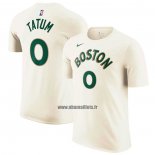 Maillot Manche Courte Boston Celtics Jayson Tatum Ville 2023-24 Creme