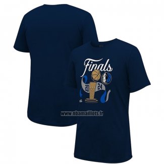 Maillot Manche Courte Dallas Mavericks 2024 NBA Finals Bleu