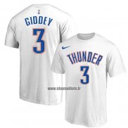 Maillot Manche Courte Oklahoma City Thunder Josh Giddey Blanc