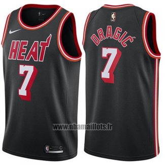 Maillot Miami Heat Goran Dragic No 7 Classic 2017-18 Noir