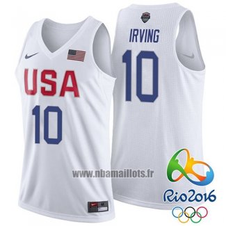 Maillot USA 2016 Kyrie Irving No 10 Blanc