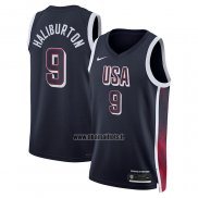 Maillot USA 2024 Tyrese Haliburton NO 9 Bleu