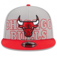 Casquette Chicago Bulls 2023 NBA Draft 9FIFTY Snapback Gris Rouge