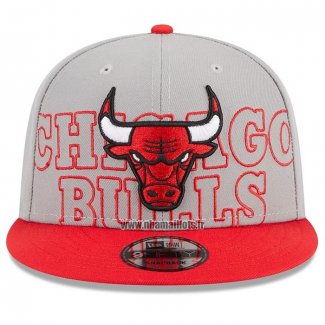 Casquette Chicago Bulls 2023 NBA Draft 9FIFTY Snapback Gris Rouge