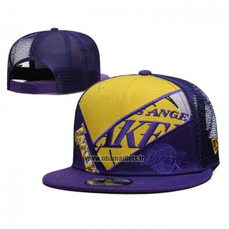 Casquette Los Angeles Lakers Criss Cross 9FIFTY Trucker Snapback Volet Jaune