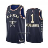 Maillot All Star 2024 San Antonio Spurs Victor Wembanyama NO 1 Bleu