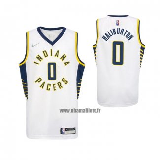 Maillot Enfant Indiana Pacers Tyrese Haliburton NO 0 Association 2022-23 Blanc