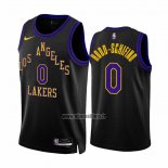 Maillot Los Angeles Lakers Jalen Hood-schifino NO 0 Ville 2023-24 Noir