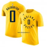 Maillot Manche Courte Indiana Pacers Tyrese Haliburton Or