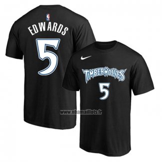 Maillot Manche Courte Minnesota Timberwolves Anthony Edwards Noir