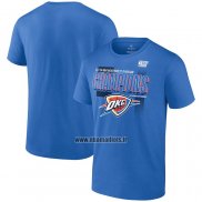 Maillot Manche Courte Oklahoma City Thunder 2024 Northwest Division Champions Bleu