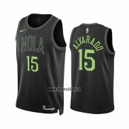 Maillot New Orleans Pelicans Jose Alvarado NO 15 Ville 2023-24 Noir