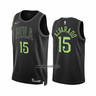 Maillot New Orleans Pelicans Jose Alvarado NO 15 Ville 2023-24 Noir