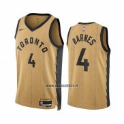 Maillot Toronto Raptors Scottie Barnes NO 4 Ville 2023-24 Or