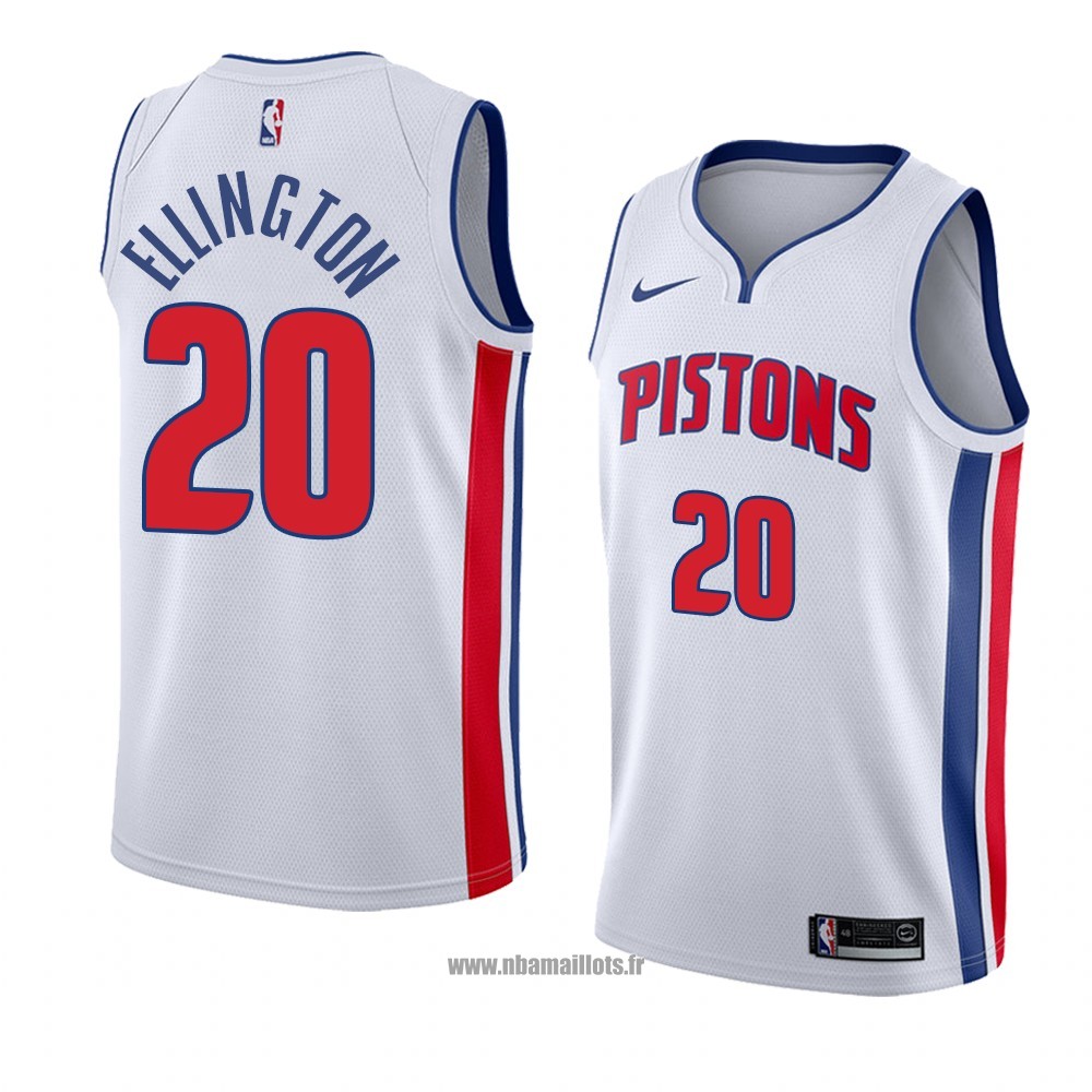 Maillot Detroit Pistons Wayne Ellington No 20 Association 2018 Blanc