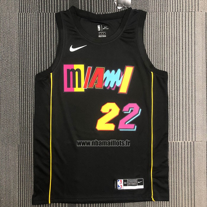 Maillot Miami Heat Jimmy Butler NO 22 Ville 2021-22 Noir