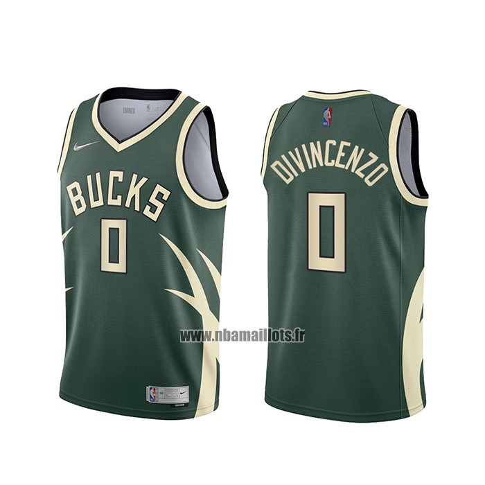 Maillot NBA Milwaukee Bucks Donte DiVincenzo 0 2020 21 Earned Edition