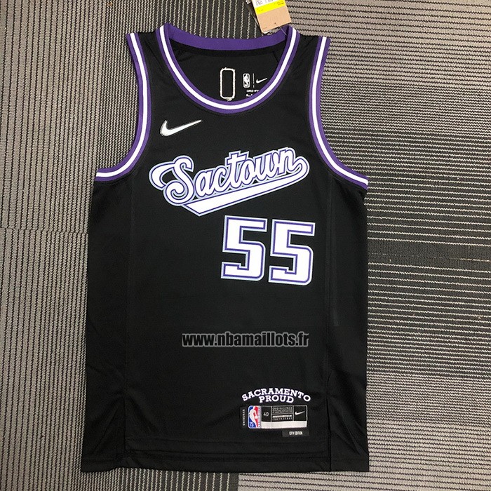 Maillot Sacramento Kings Jason Williams NO 55 Ville 2021-22 Noir